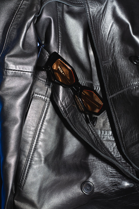 Dettaglio PROMISE Akira Orange occhiali UV400 – Roma close-up