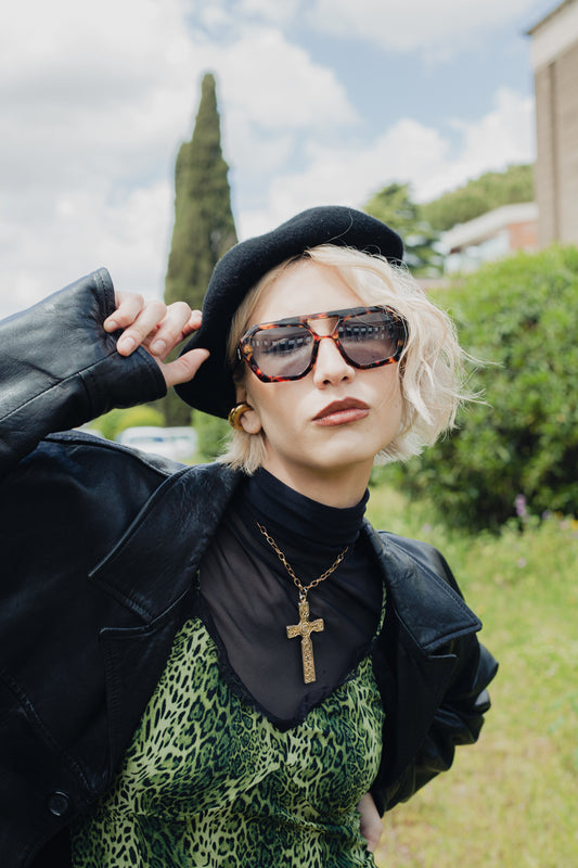 PROMISE Izar Maculato occhiali indossati UV400 – Roma lifestyle