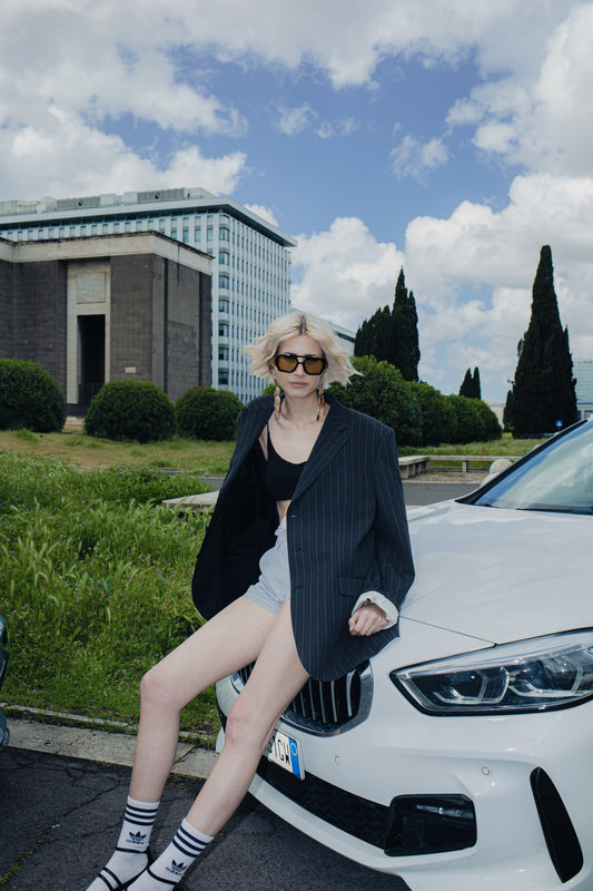 PROMISE Izar Yellow occhiali indossati UV400 – Roma lifestyle