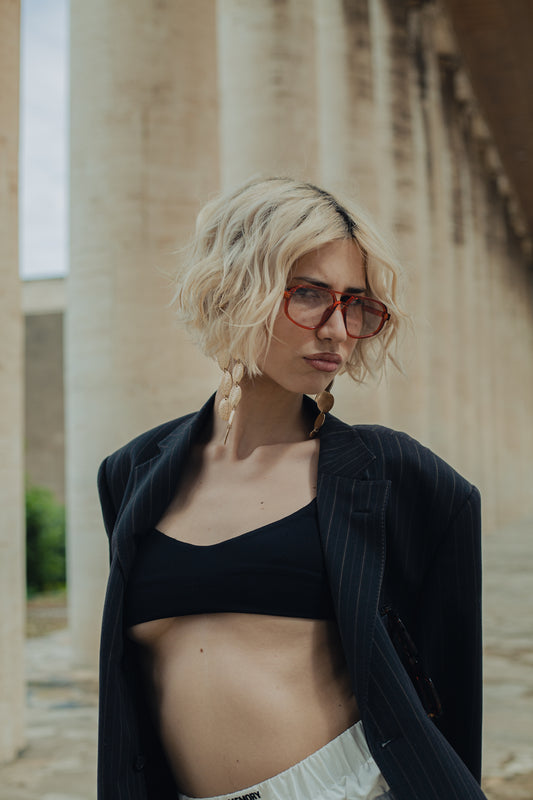 PROMISE Soho Brown occhiali indossati UV400 – Roma lifestyle